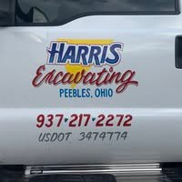 Harris Excavating truck door logo